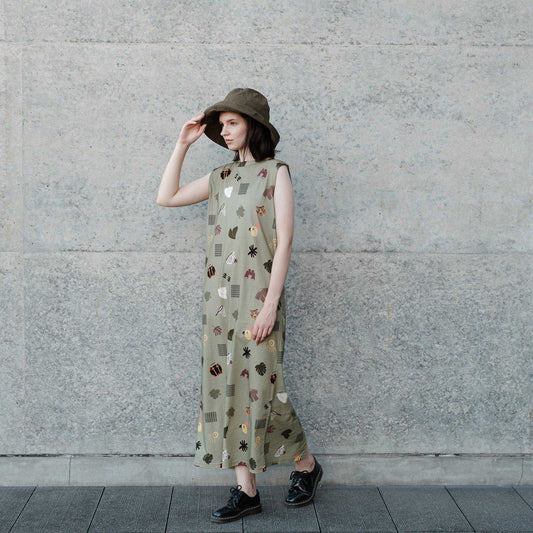 Japanese Printed Organic Cotton 'Safari' タンクドレス | YARN&COPPER