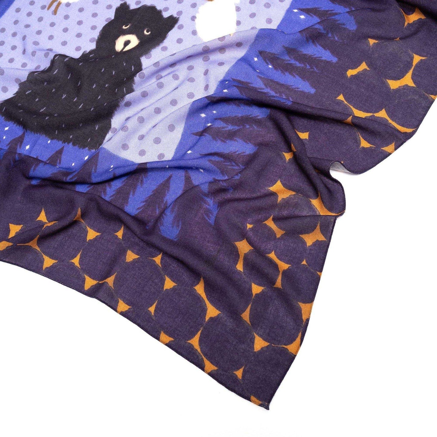 Japanese Merino Wool 'Hibernation' Navy 正方形スカーフ | YARN&COPPER