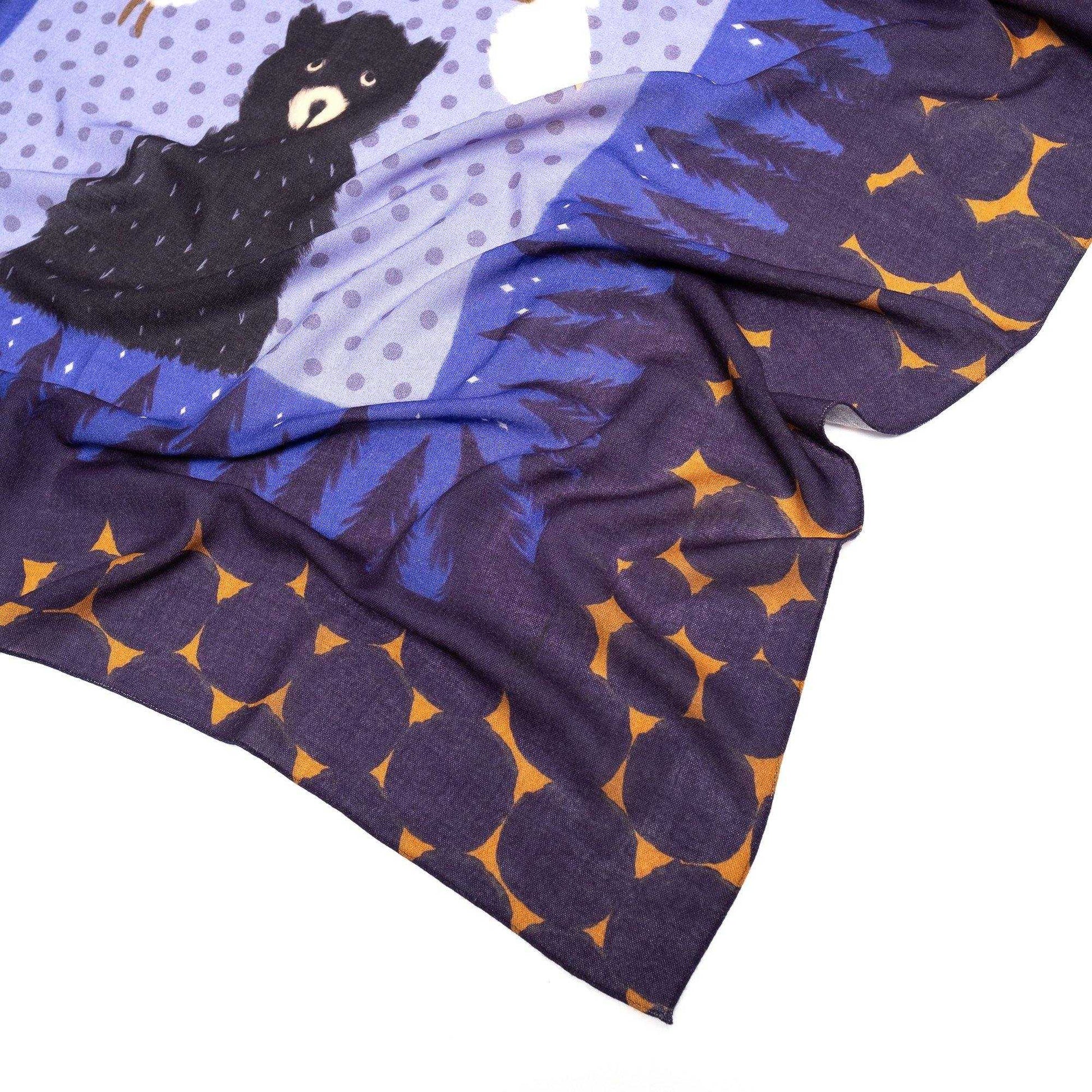 Japanese Merino Wool 'Hibernation' Navy 正方形スカーフ | YARN&COPPER