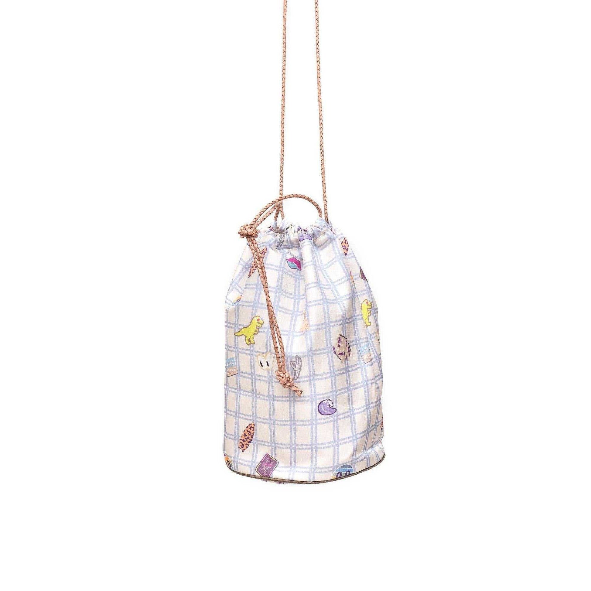 Japanese Printed 2Way Silk Bucket Bag 'Love Surf' | YARN&COPPER