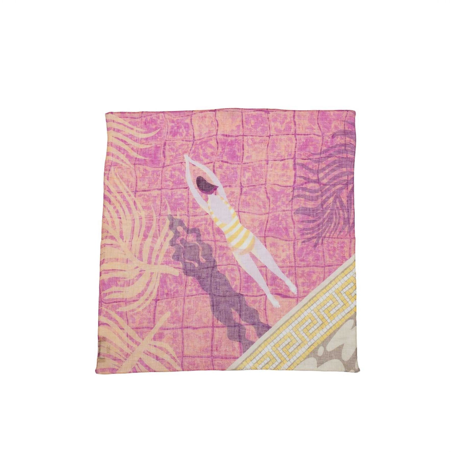 近江リネン Japanese Linen 'Reflections' sunset pink リング付きミニスカーフ