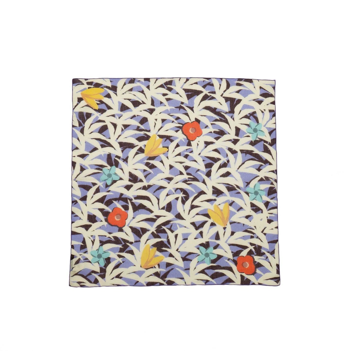 Japanese Printed Organic cotton 'Hawaii' sea blue リング付きミニスカーフ