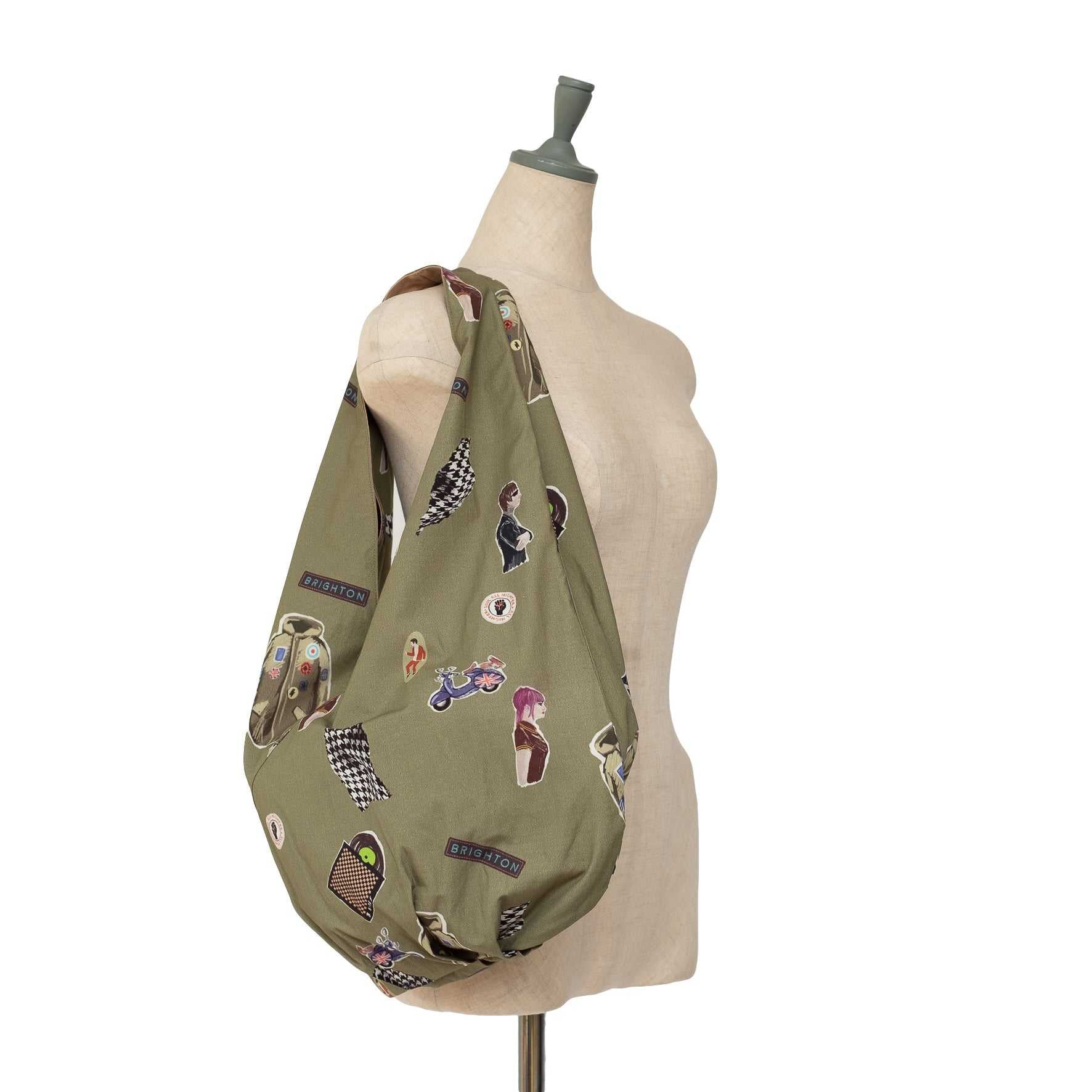 In Japan Organic Cotton Sling Bag 'The MODS' military green
