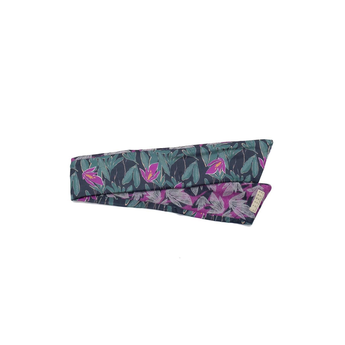 'Salisbury' purple Silk/Wool リバーシブルヘッドスカーフ