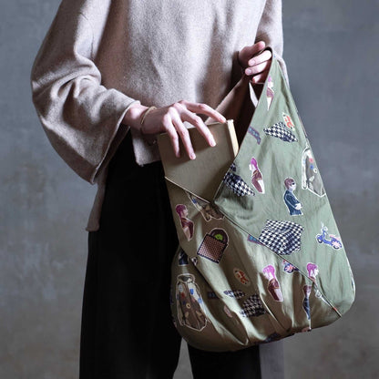 In Japan Organic Cotton Sling Bag 'Autumn Dusk' navy