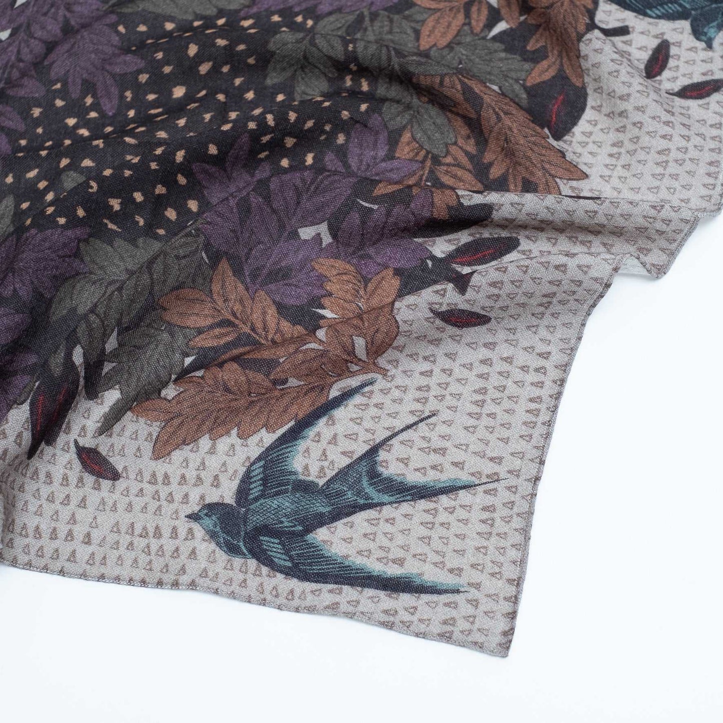 Japanese Merino Wool 'Uxbridge' grey リング付きミニスカーフ | YARN&COPPER
