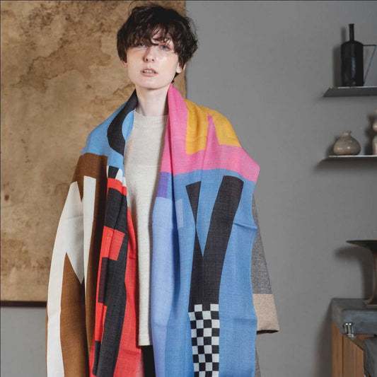 Japanese Printed Soft wool twill 'NYC' ロングストール | YARN&COPPER
