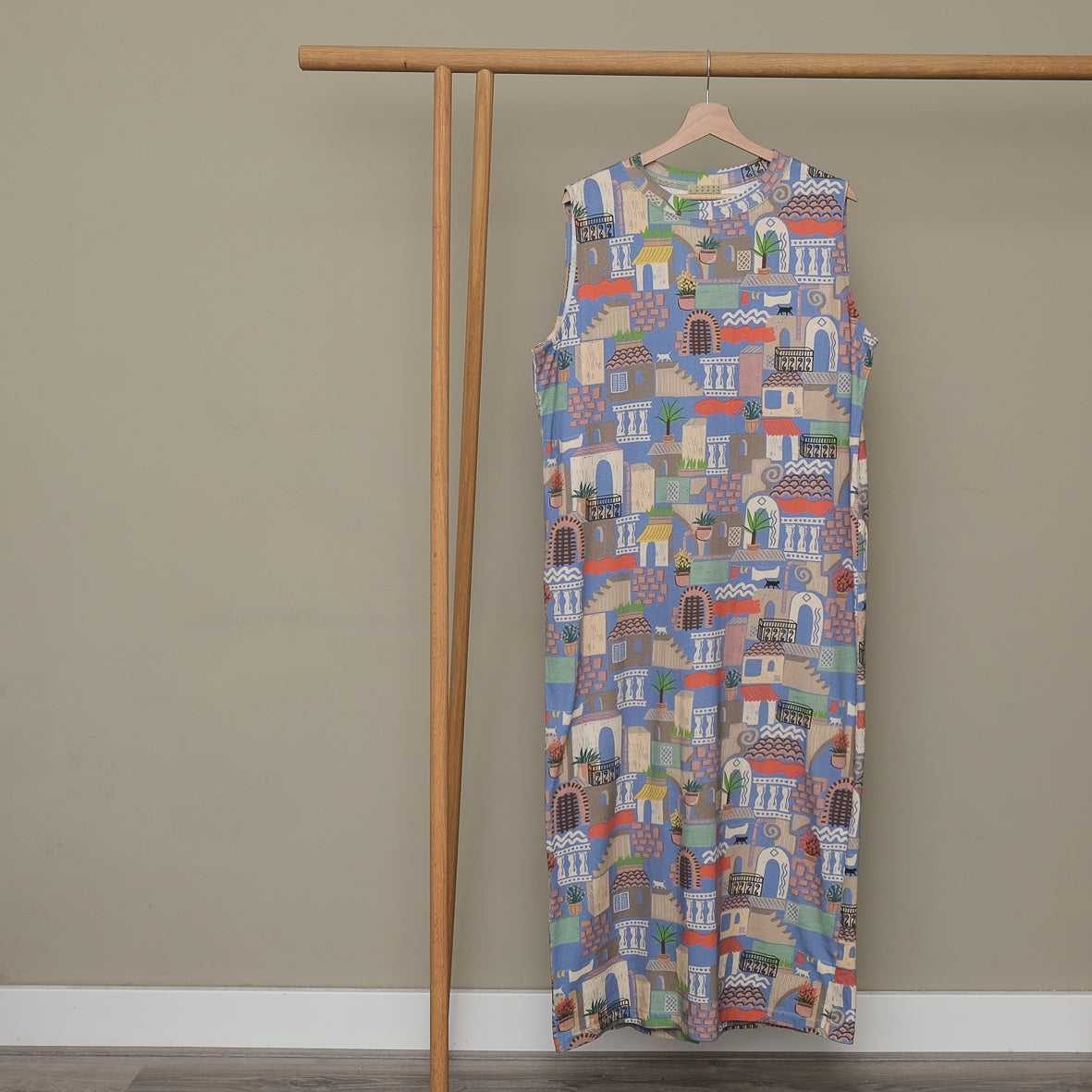 Japanese Printed Organic Cotton 'Italy' タンクドレス | YARN&COPPER