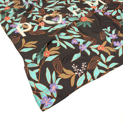 Japanese Printed Silk 'POEM' black 大判スカーフ 90x90cm | YARN&COPPER