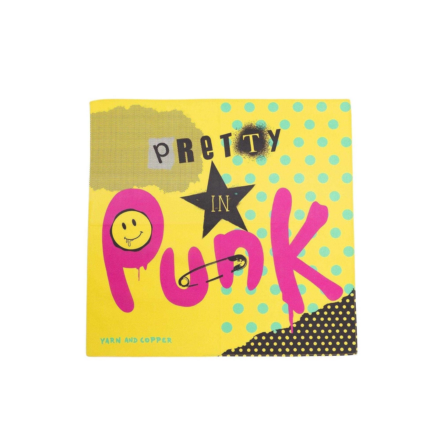 Japanese Printed Organic cotton 'Pretty in Punk'  ハンカチ/ポケットチーフ
