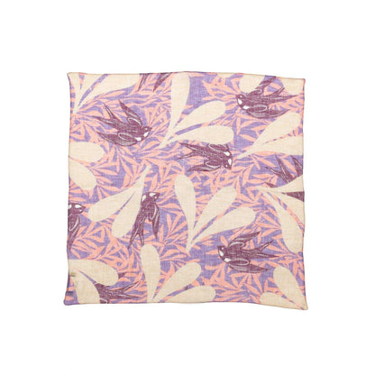 近江リネン Japanese Linen 'Swift Swallows' Pink リング付きミニスカーフ