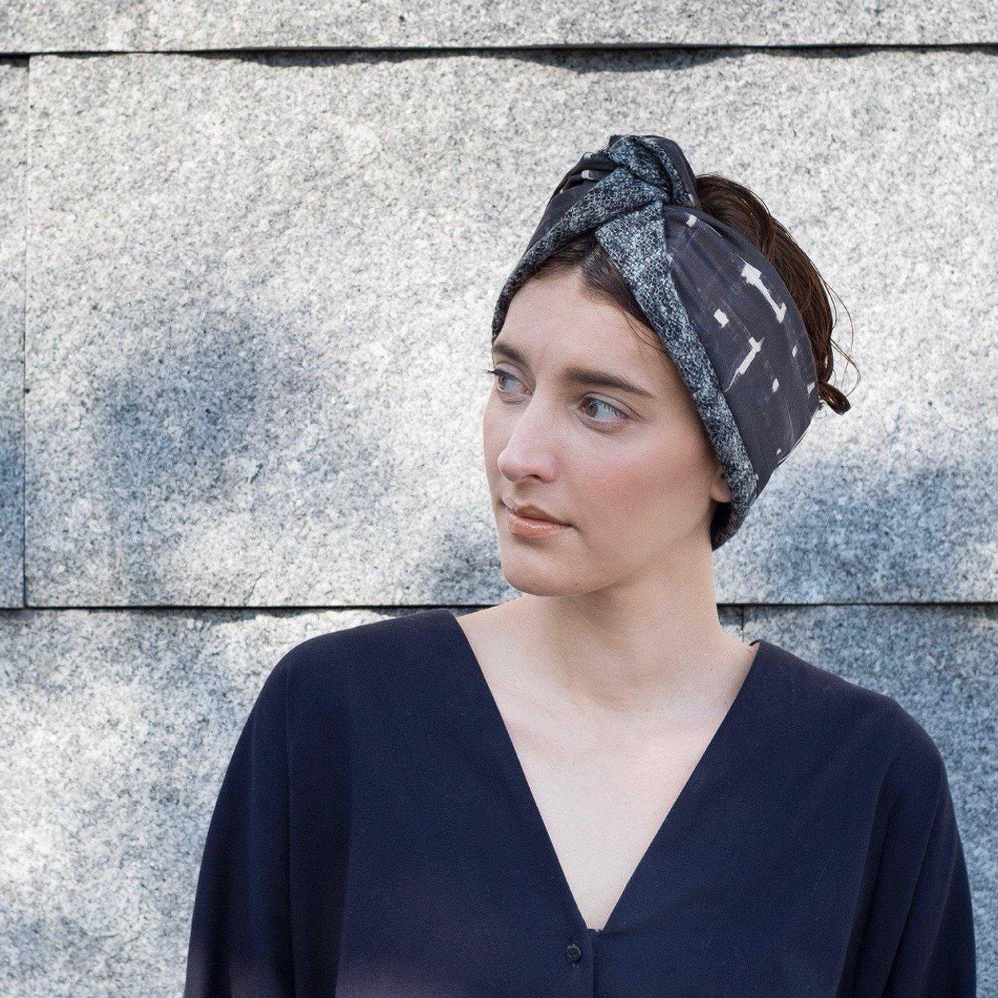 残り１点！Silk&Wool 'Peckham' リバーシブルヘッドスカーフ/ミニスカーフ