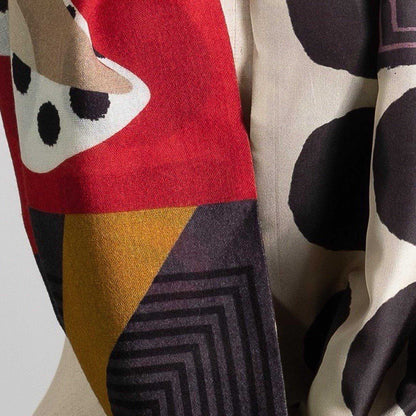 Japanese Printed Silk & Merino Wool 'Friday Night'  ループスカーフ