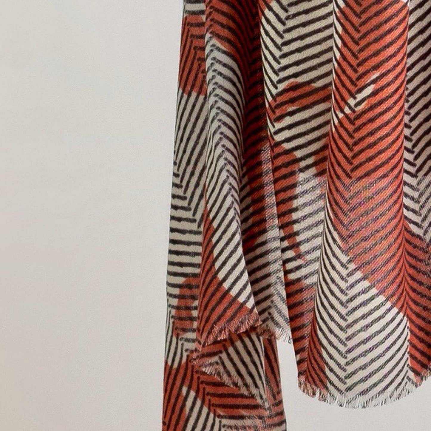 Japanese Printed Soft wool twill 'Cheltenham' Amber ロングストール